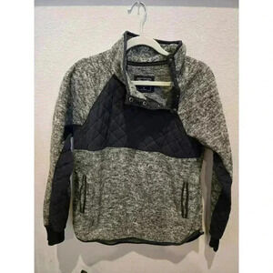 Abercrombie & Fitch Men's M Black Fleece Pullover Sweater Mock Neck